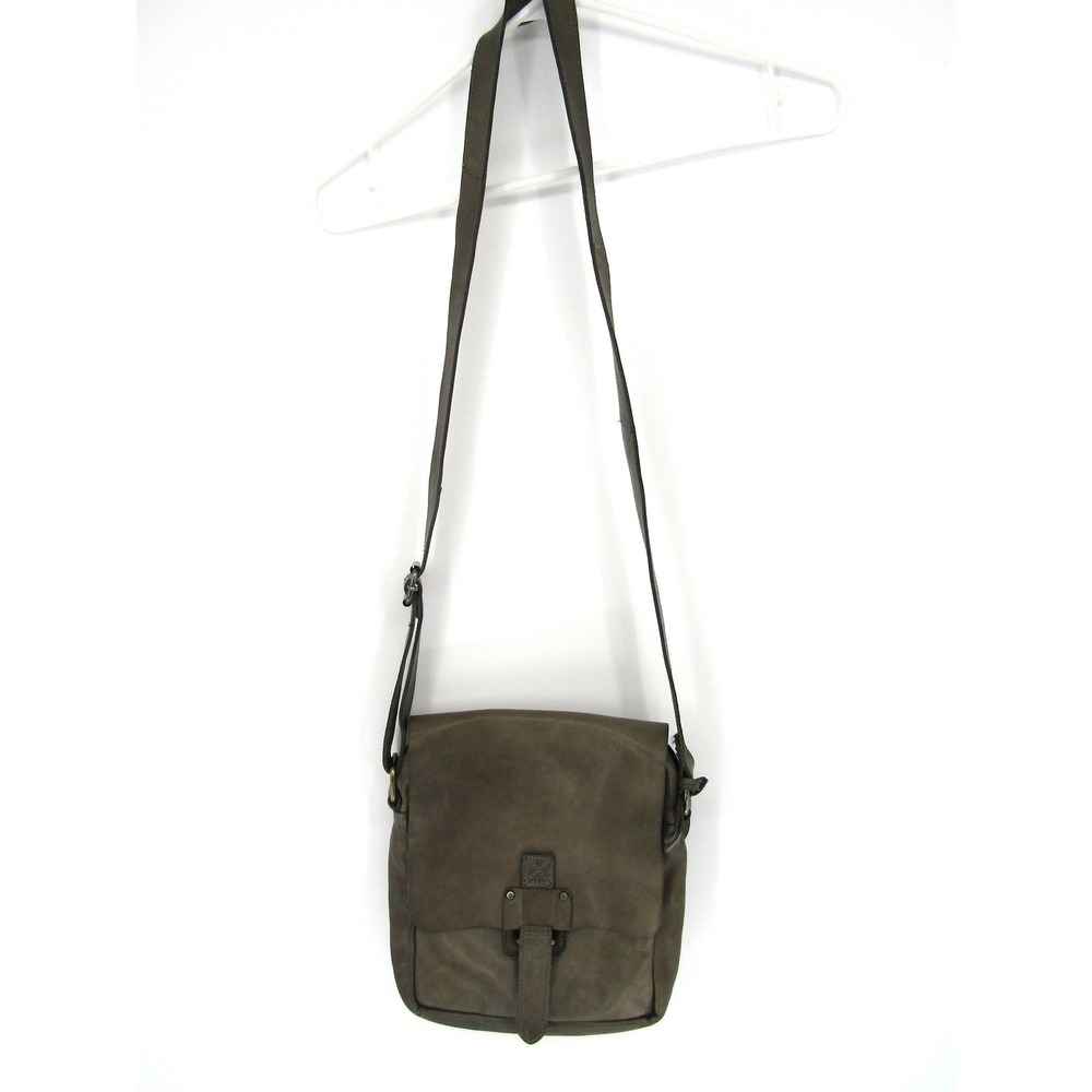 Harbour 2nd Crossbody Bag Unisex OS Gray Leather Flap Buckle Messenger
